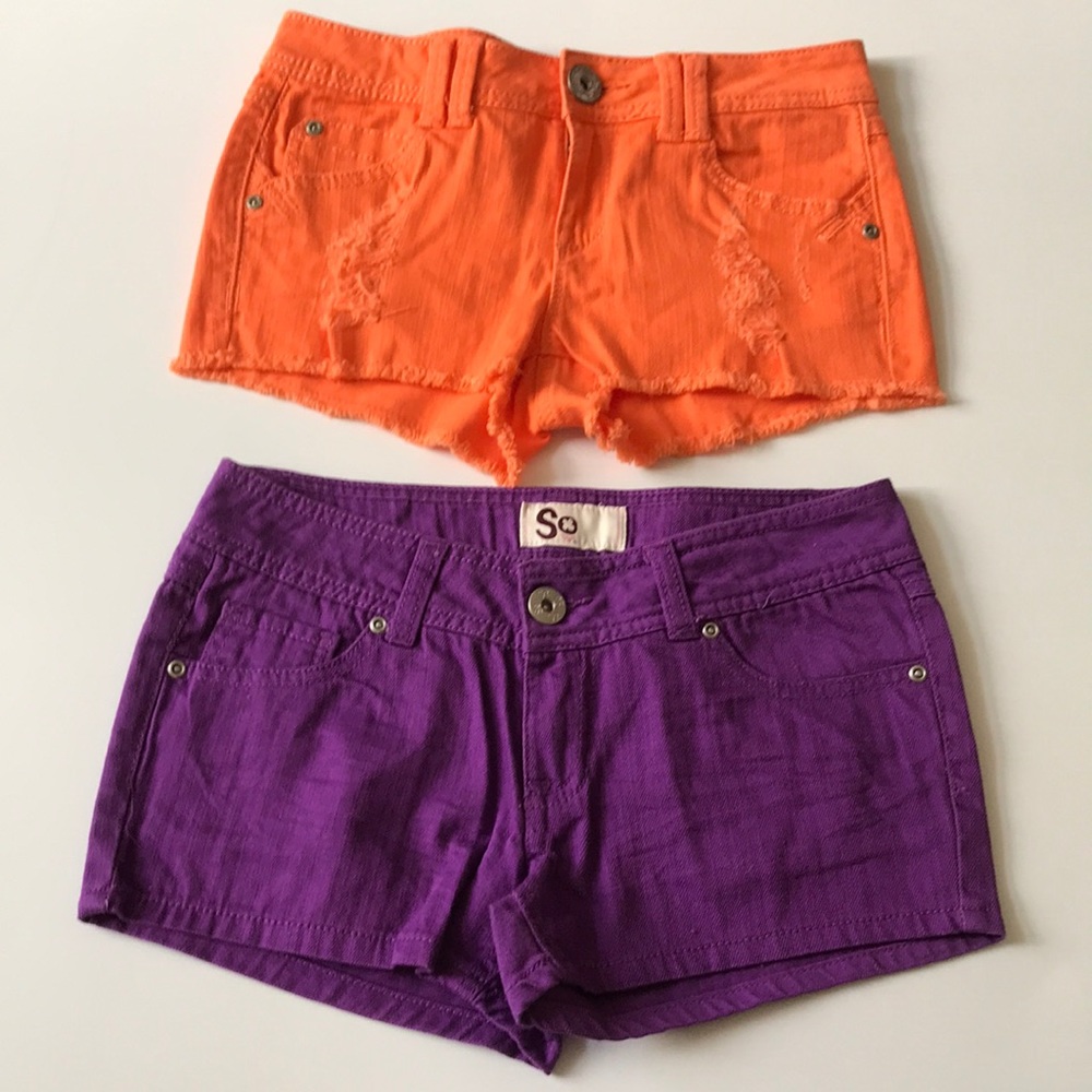 Size 1 Candies orange short shorts, So purple